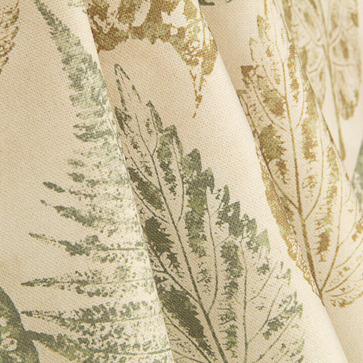 Green and Ochre Botanical Print Cotton Canvas - Ribes y Casals
