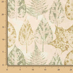 Green and Ochre Botanical Print Cotton Canvas - Ribes y Casals