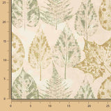 Green and Ochre Botanical Print Cotton Canvas - Ribes y Casals