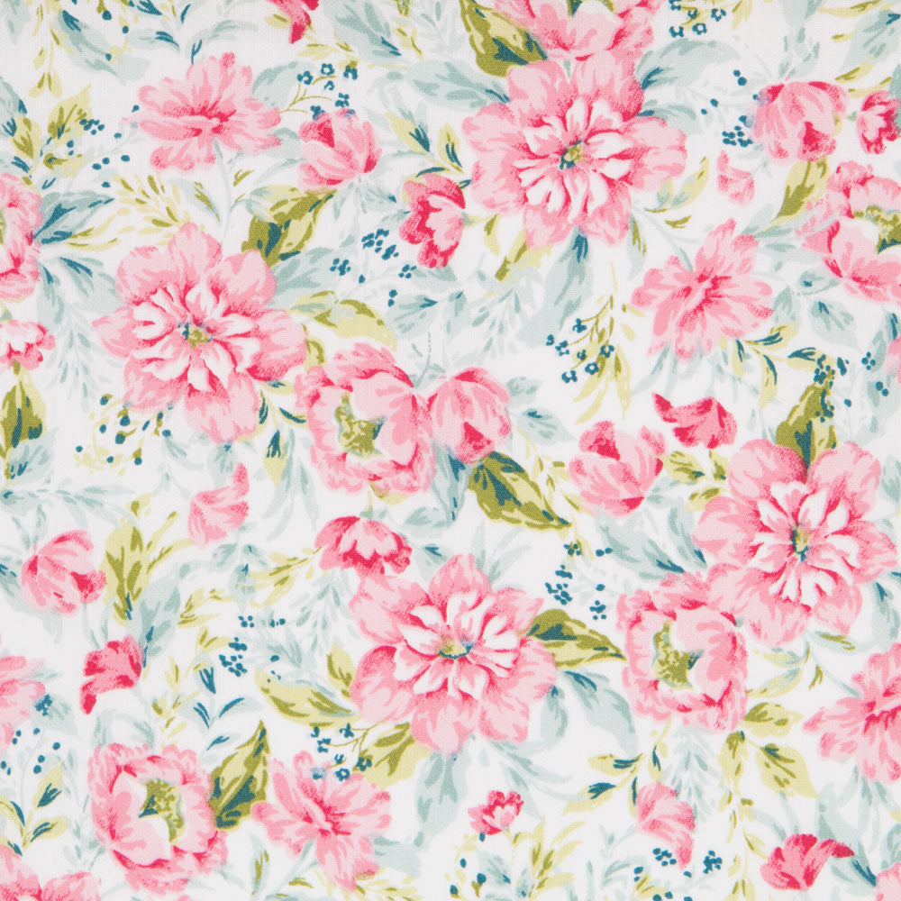 Organic Cotton Poplin Floral Painting - Ribes y Casals