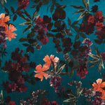 Satén Jacquard Flor Azul - Ribes y Casals