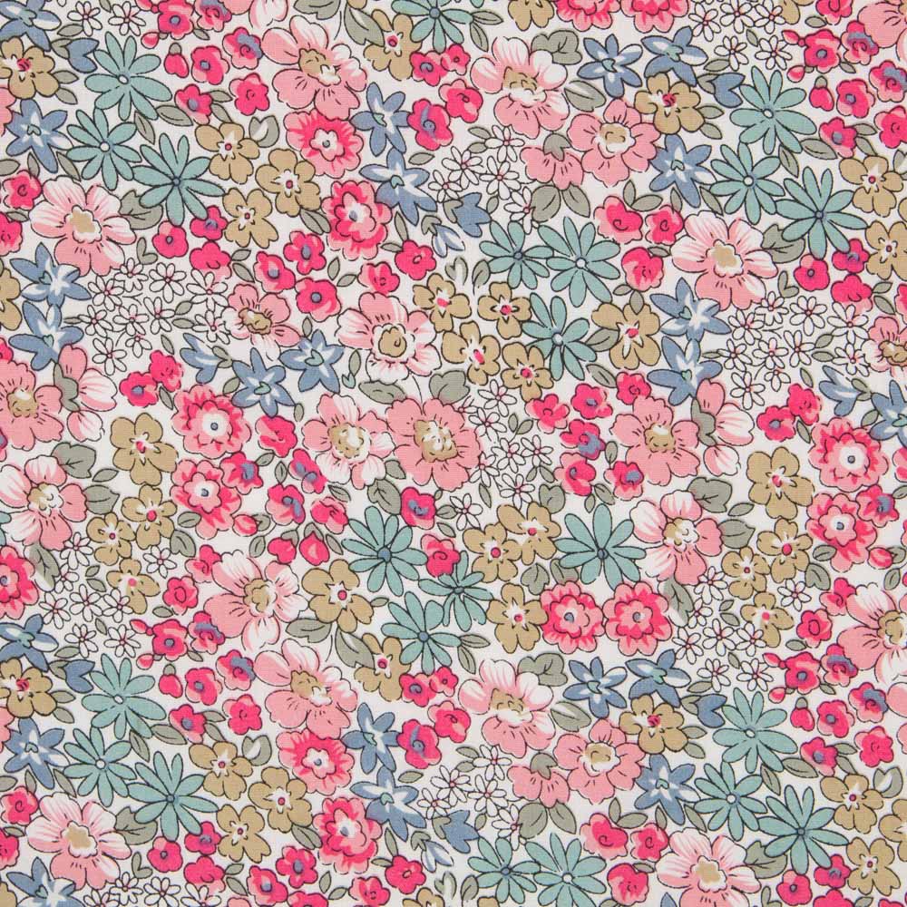 Poplin Pink Garden Flowers - Ribes y Casals