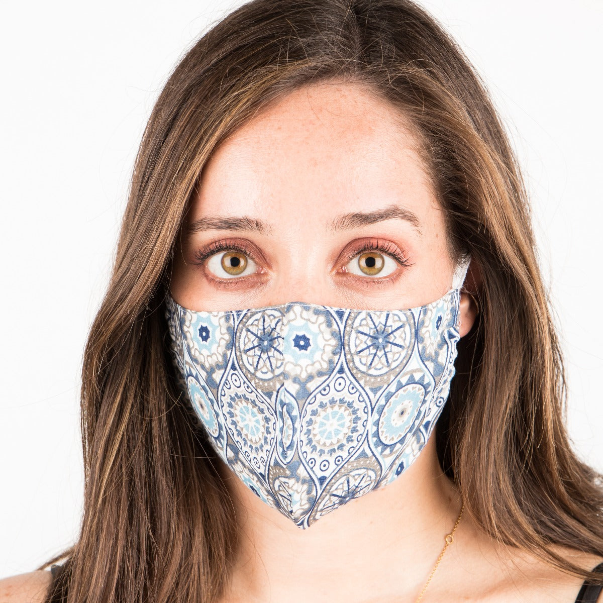 Blue Mosaic Cotton Protective Mask - Ribes y Casals