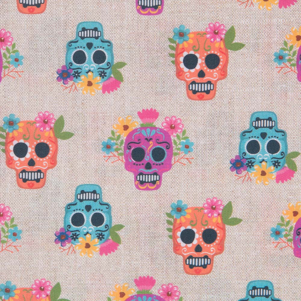 Rustic Catrinas Cotton Fabric - Ribes y Casals