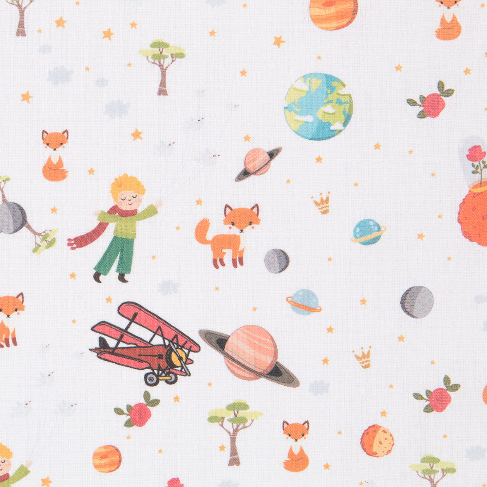 Petit Prince White Cotton Fabric - Ribes y Casals