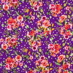 Crepe Polka Dots and Purple Flowers - Ribes y Casals