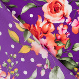 Crepe Polka Dots and Purple Flowers - Ribes y Casals