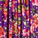 Crepe Polka Dots and Purple Flowers - Ribes y Casals