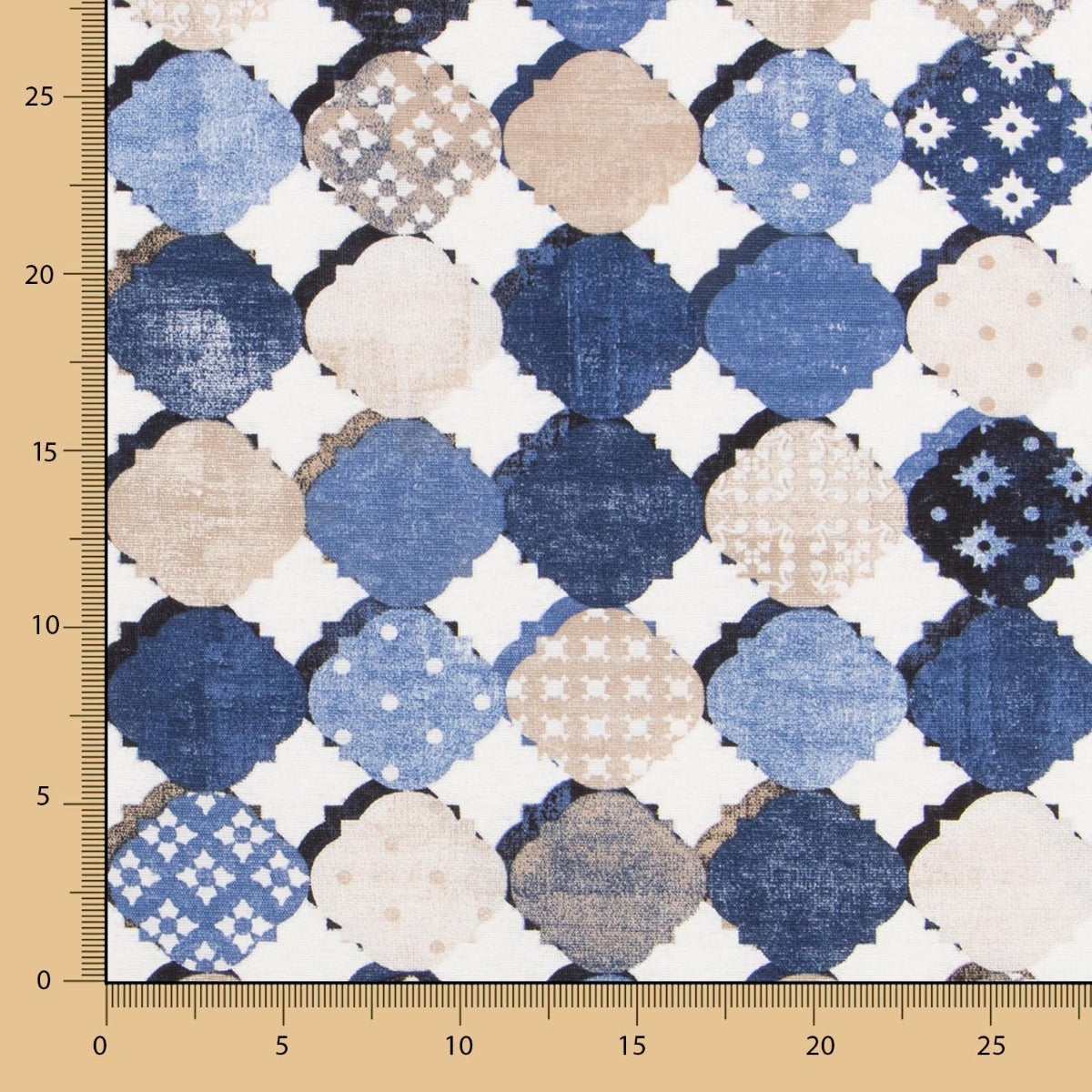 Blue Patchwork Print Canvas - Ribes y Casals