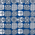 Blue Checkered Earthenware Print Canvas - Ribes y Casals