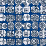 Blue Checkered Earthenware Print Canvas - Ribes y Casals