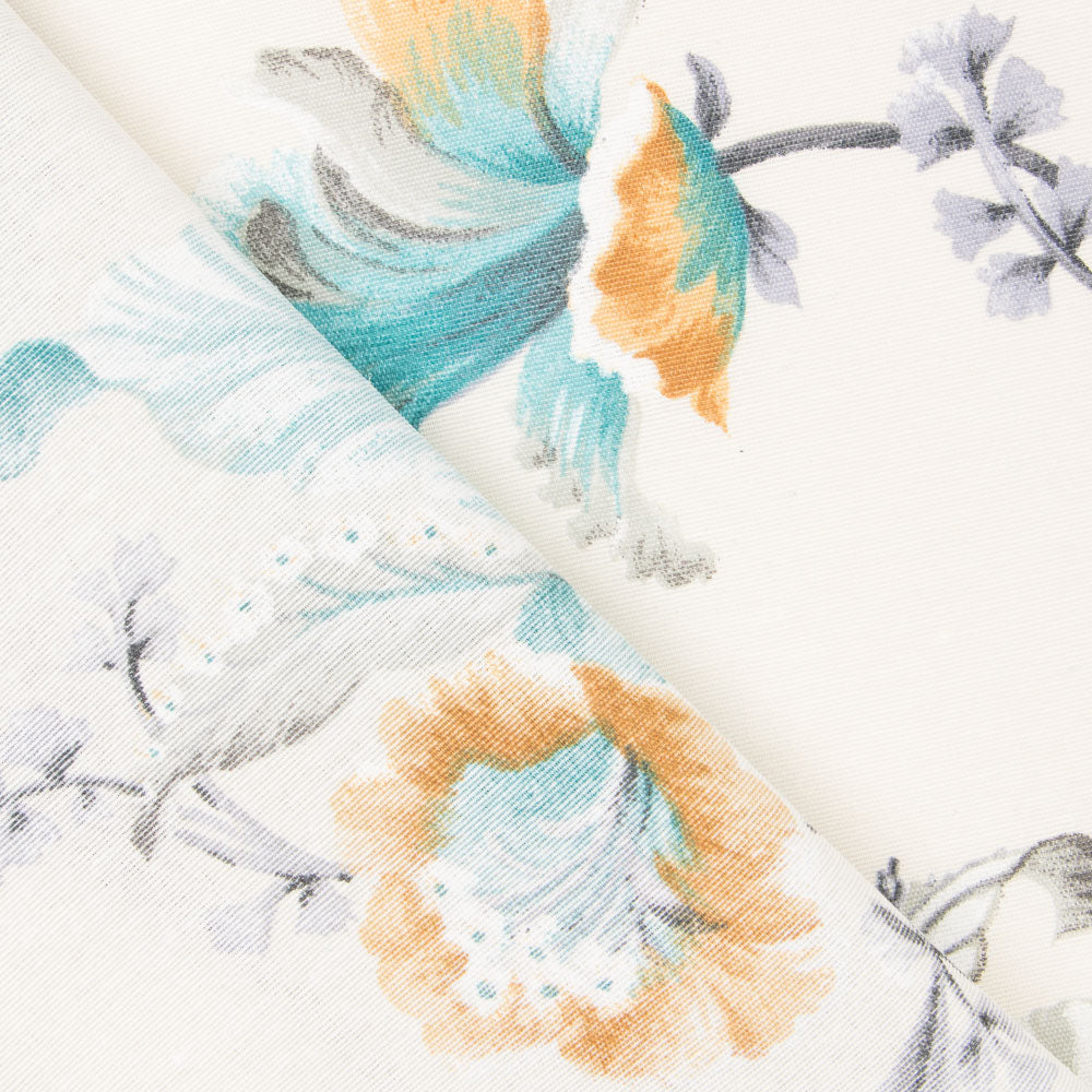 Ecru Japan Flower Print Canvas - Ribes y Casals