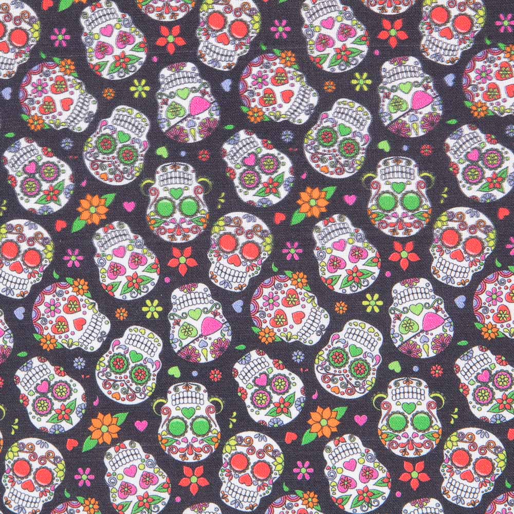 Multicolor Catrinas Poplin Fabric - Ribes y Casals