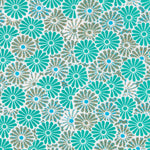 Turquoise Flower Anti-stain Cotton - Ribes y Casals