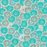 Turquoise Flower Anti-stain Cotton - Ribes y Casals