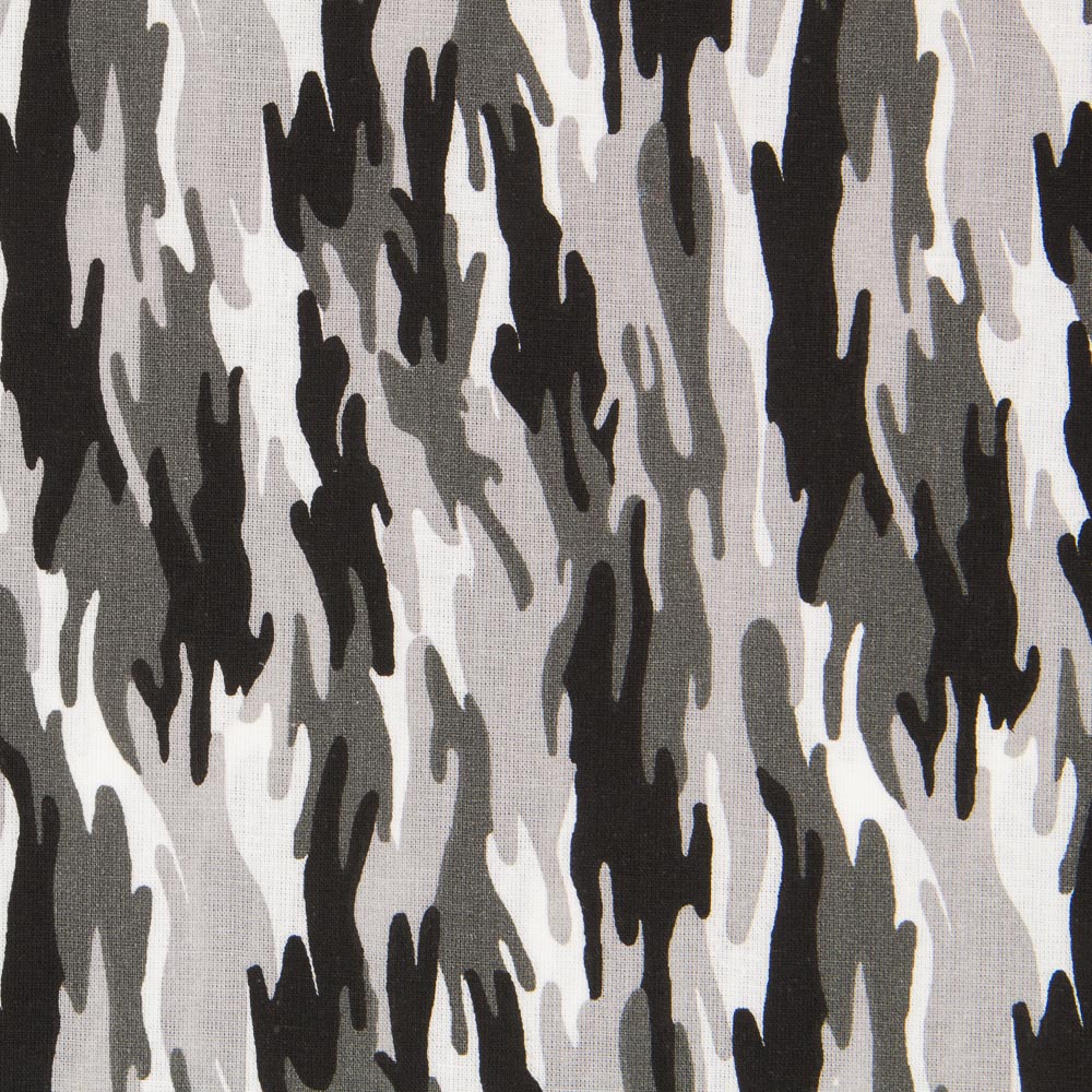 Camouflage Grey Cotton Fabric - Ribes y Casals