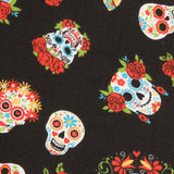 Catrinas Flowers Black Cotton - Ribes y Casals