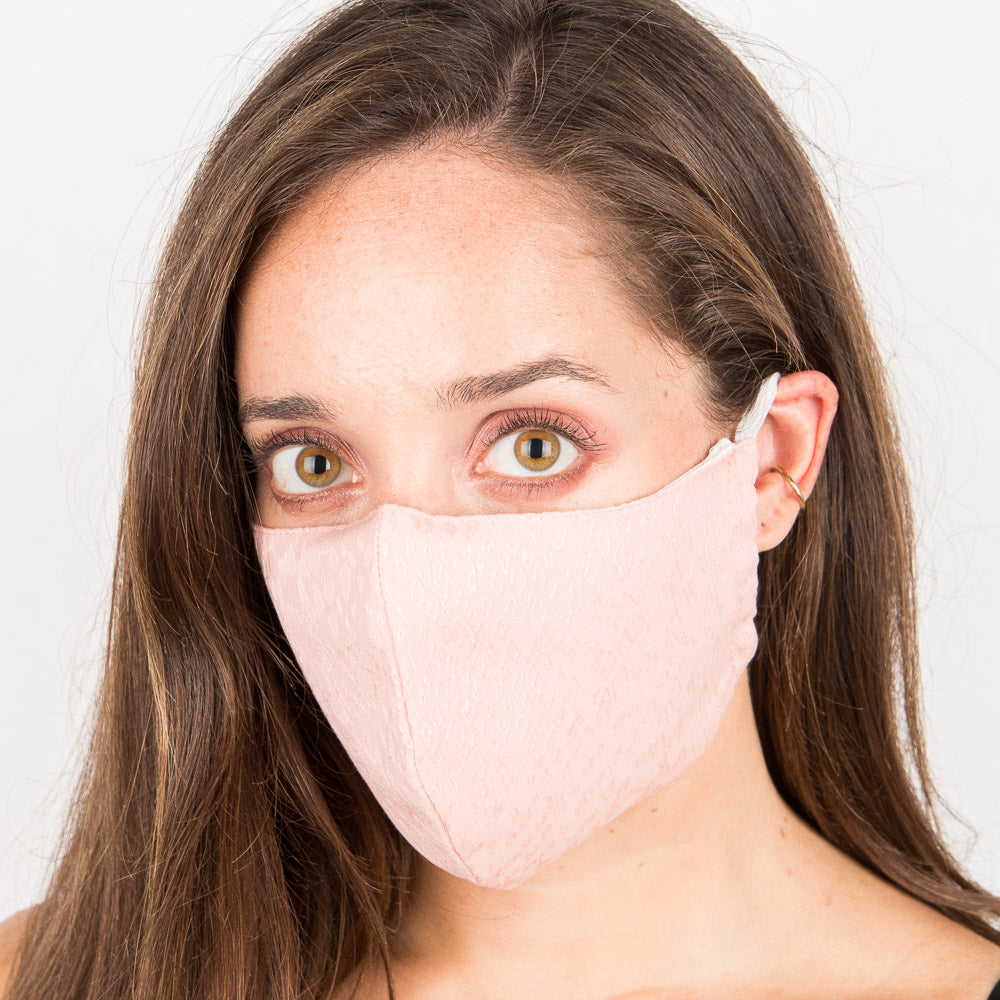 Pink Brocade Protective Mask - Ribes y Casals