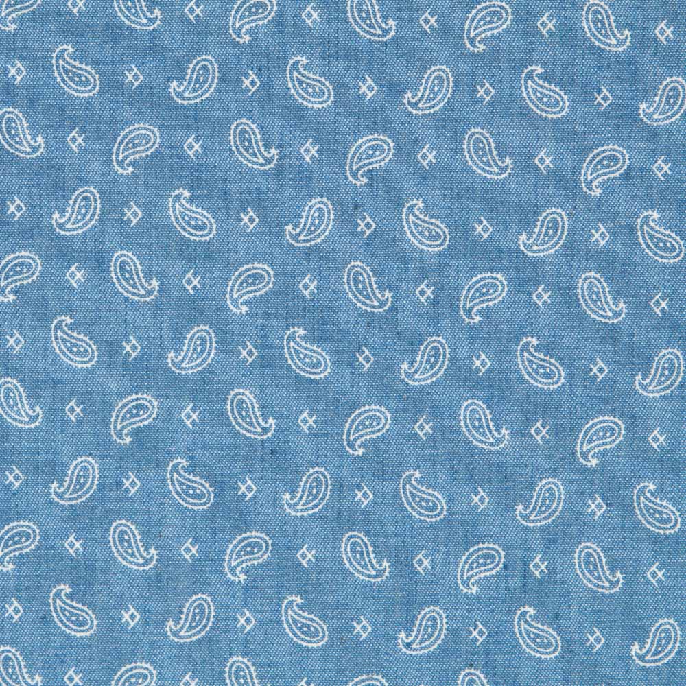 Lightweight Cotton Paisley tiny Denim - Ribes y Casals