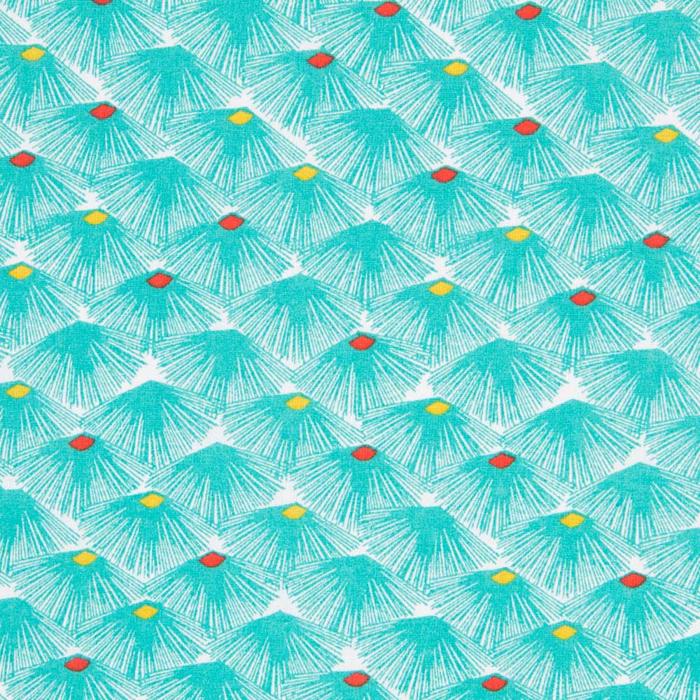 Cotton Fabric Feathers Turquoise - Ribes y Casals