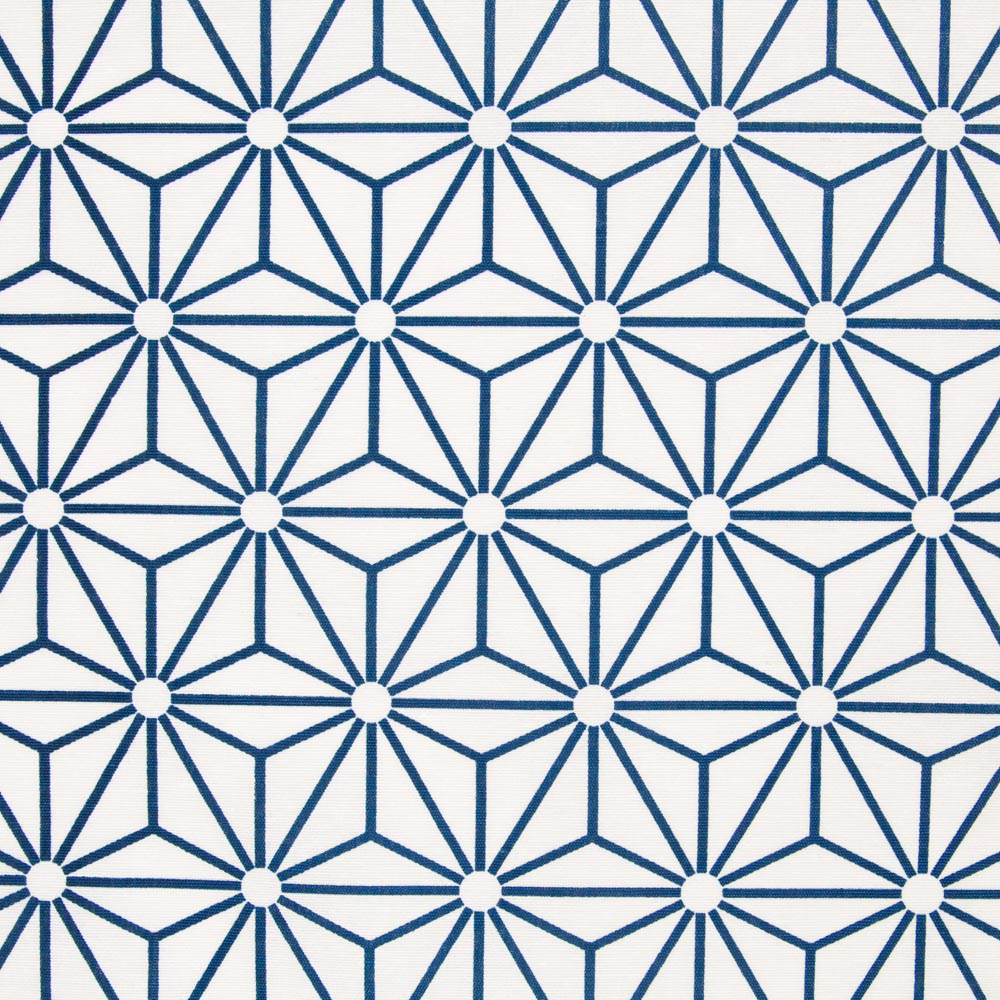 Geometrics Blue Upholstery Canvas - Ribes y Casals