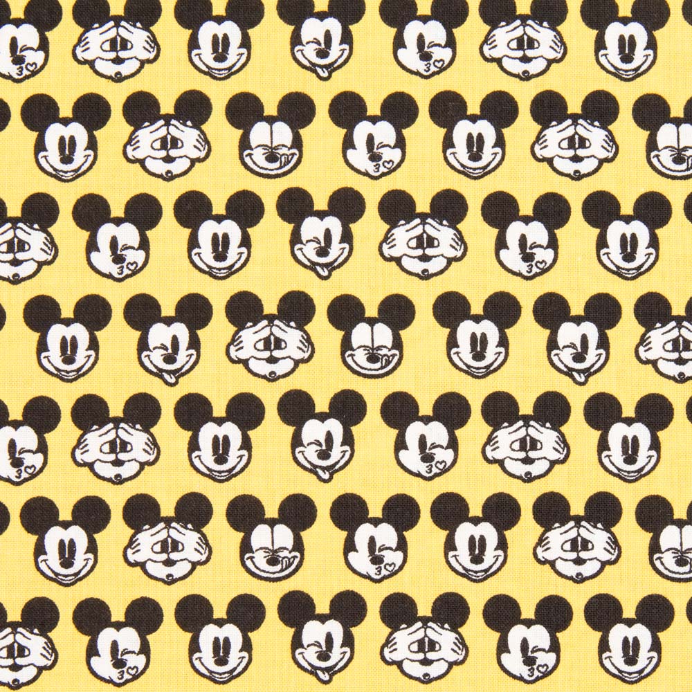 Mickey Face Yellow Cotton - Ribes y Casals