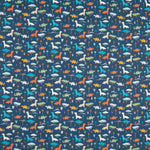 Dinosaur Blue Cotton Poplin - Ribes y Casals