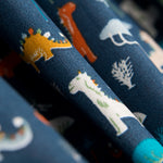 Dinosaur Blue Cotton Poplin - Ribes y Casals
