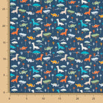 Dinosaur Blue Cotton Poplin - Ribes y Casals