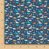 Dinosaur Blue Cotton Poplin - Ribes y Casals