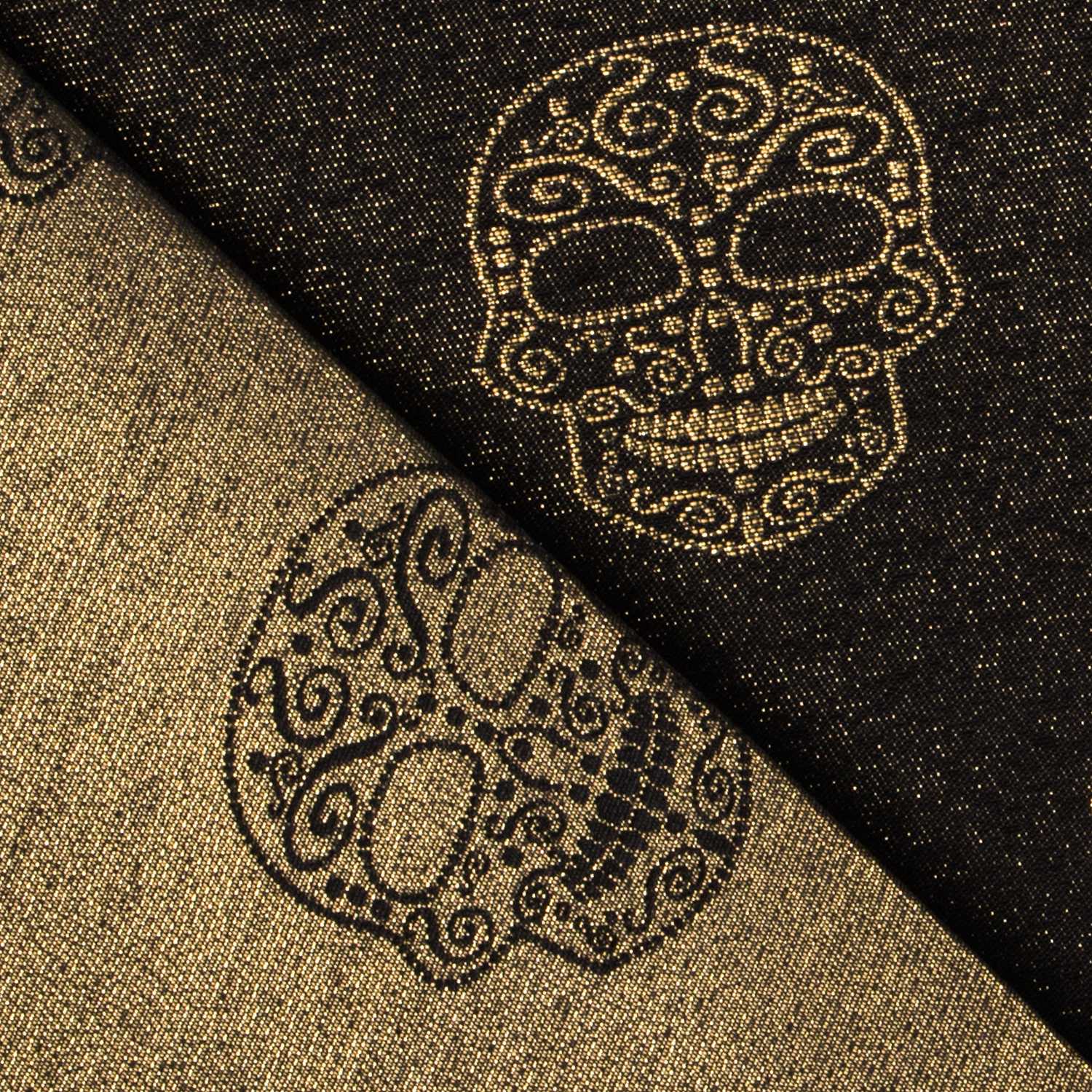 Jacquard Lurex Black Skull Gold - Ribes y Casals