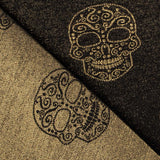 Jacquard Lurex Black Skull Gold - Ribes y Casals