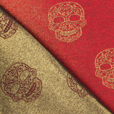 Jacquard Lurex Red Golden Skull - Ribes y Casals