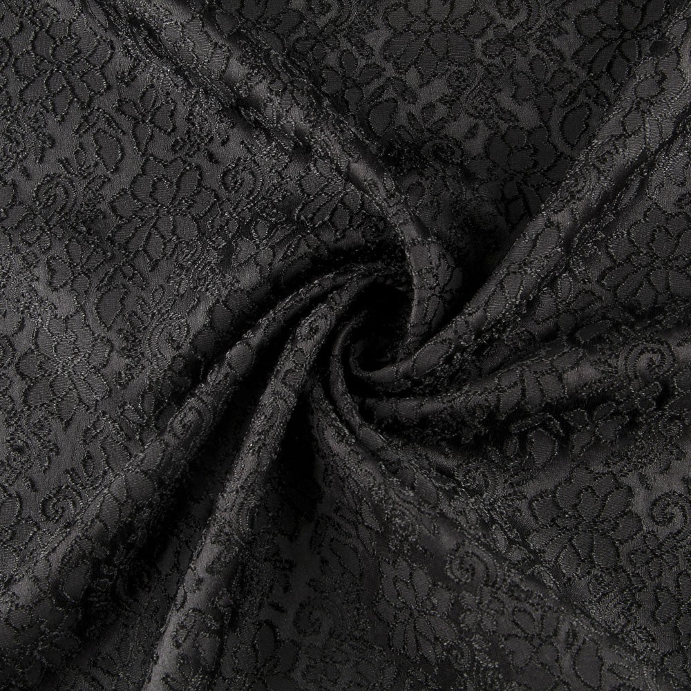 Jacquard Spandex Black Flower - Ribes y Casals