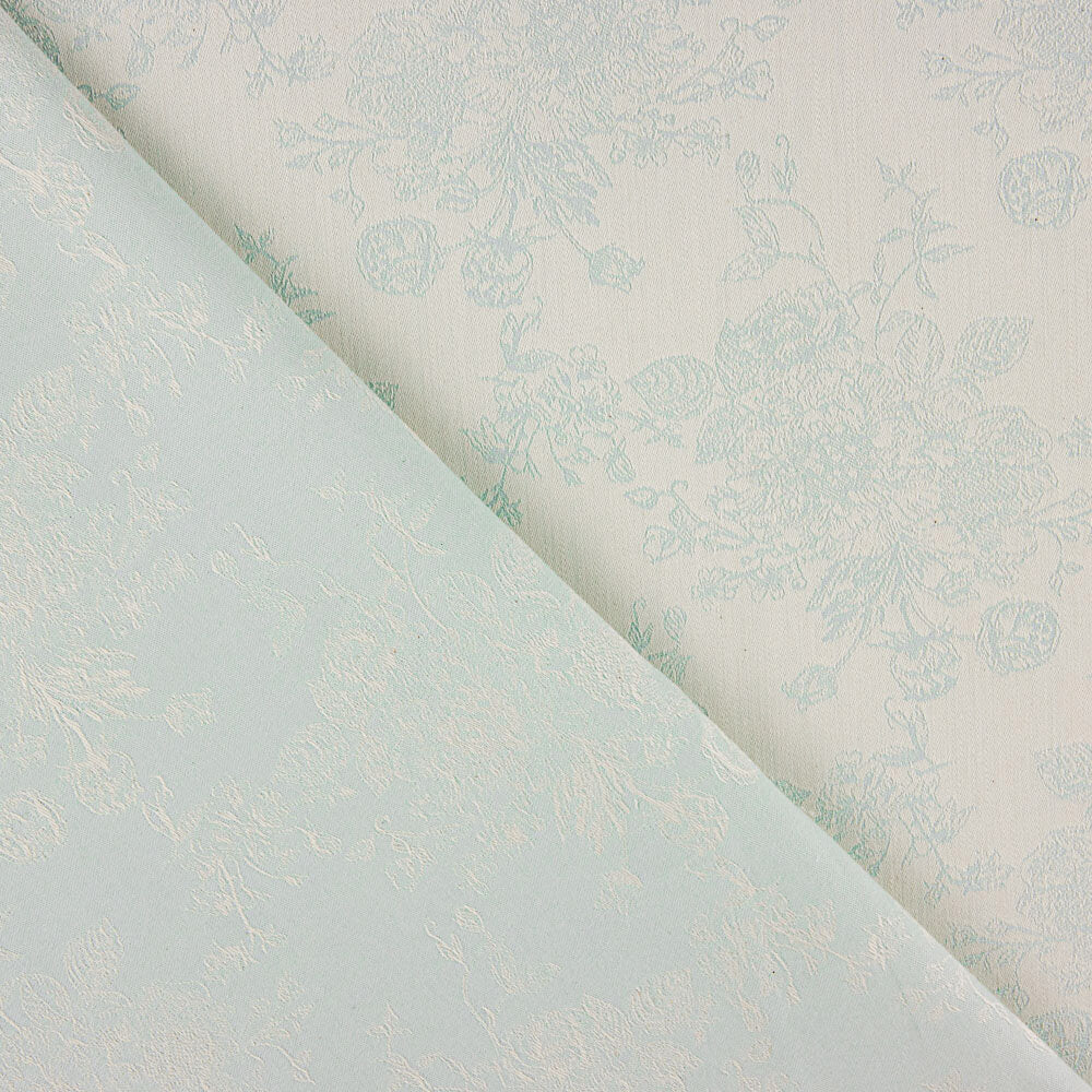 Jacquard Cotton Flowers Blue - Ribes y Casals
