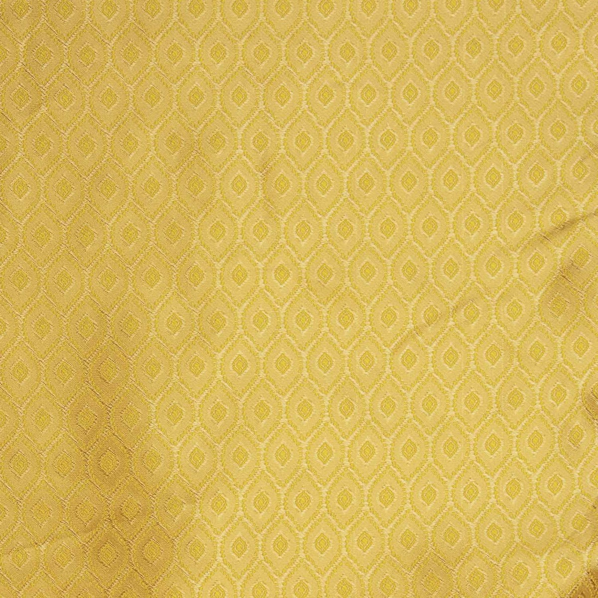 Two-Tone Jacquard Fabric with Yellow Diamond Pattern - Ribes y Casals