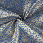 Two-Tone Jacquard Fabric with Blue Diamond Pattern - Ribes y Casals