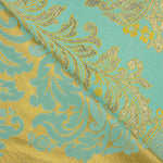 Jacquard Brocade Florence Blue and Gold - Ribes y Casals