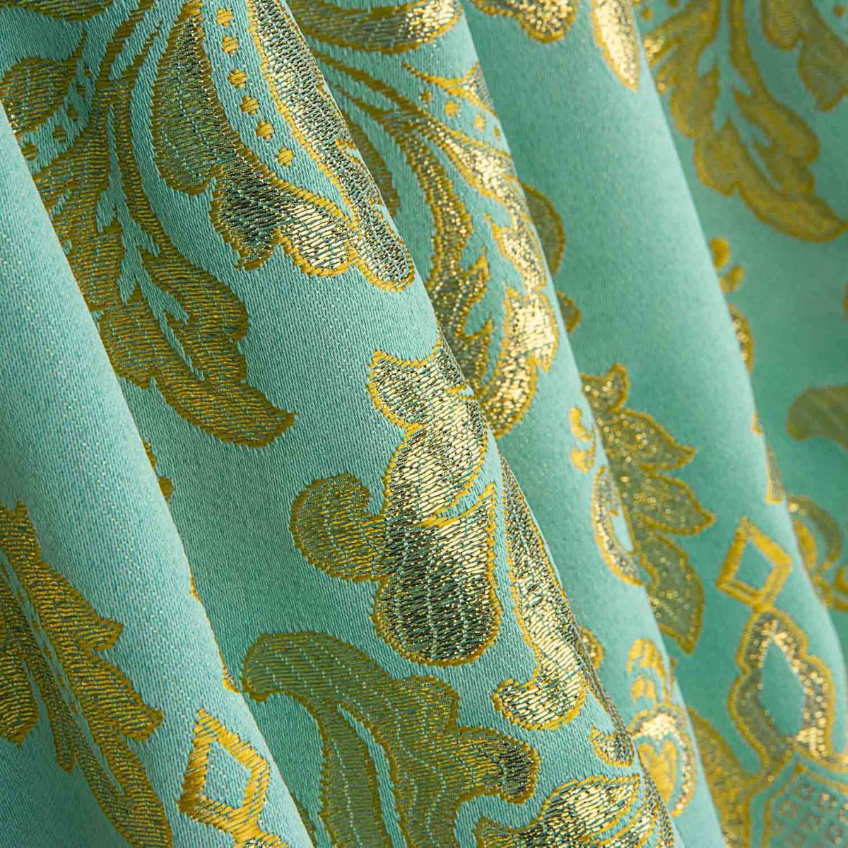 Jacquard Brocade Florence Blue and Gold - Ribes y Casals