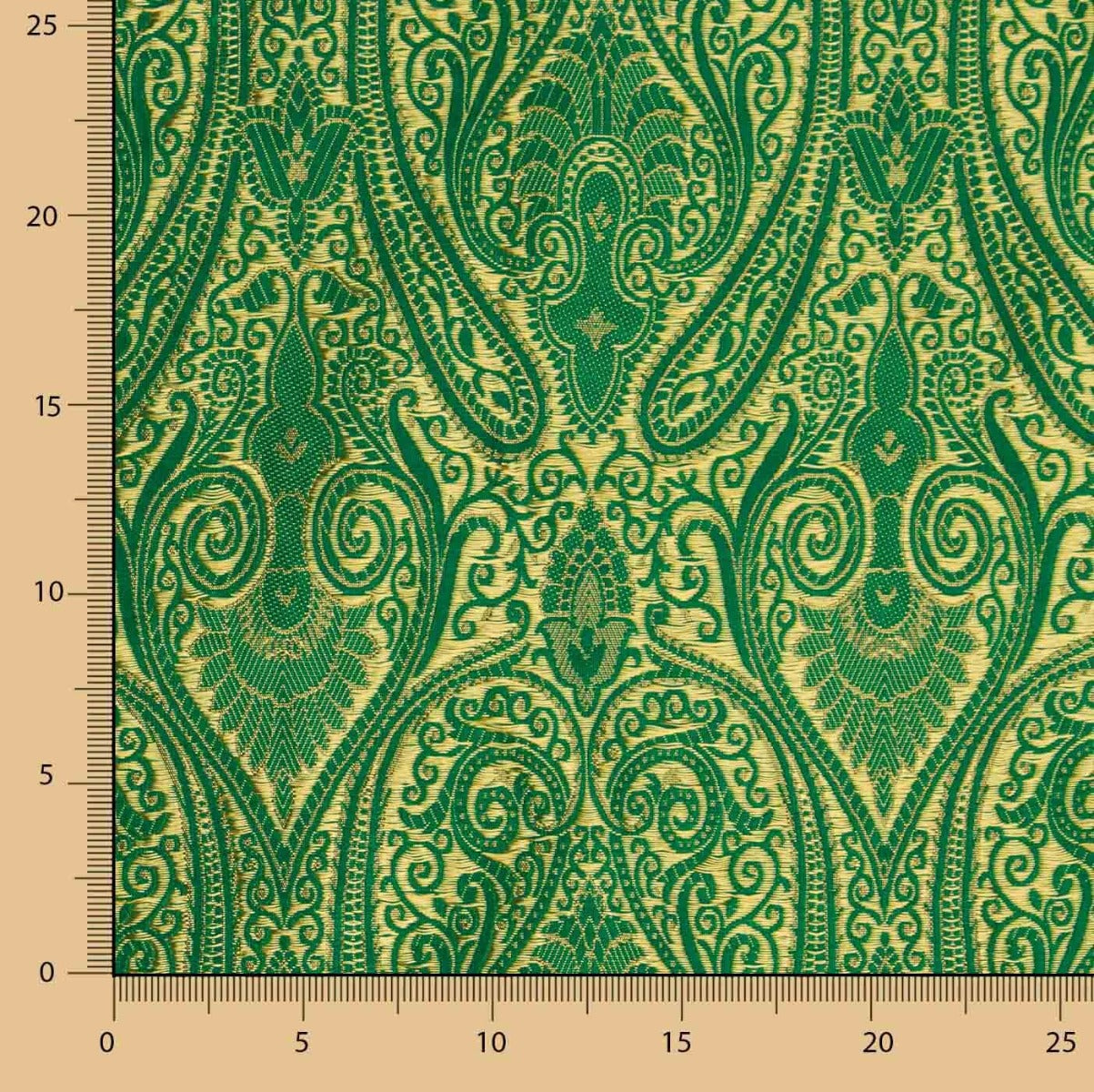 Green Paisley Jacquard Fabric - Ribes y Casals