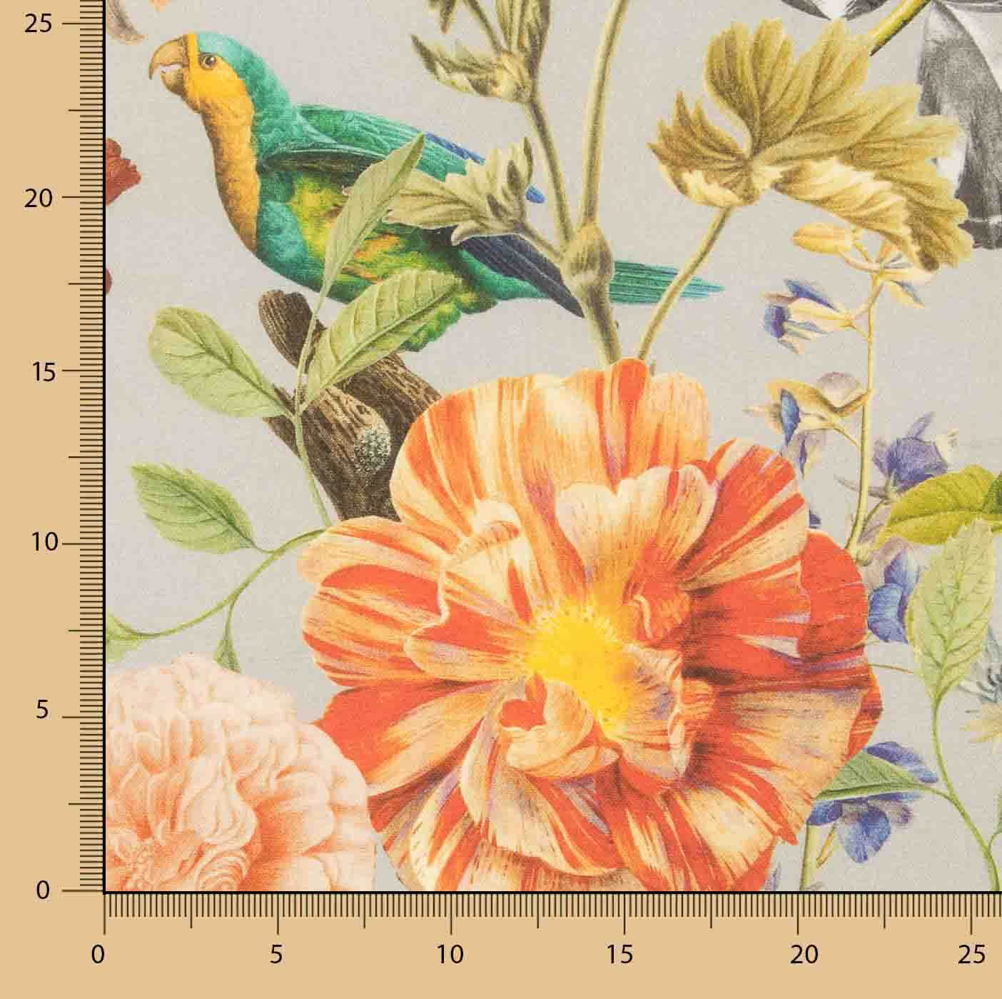 Printed Cotton Canvas: Exotic Garden – Birds and Flowers - Ribes y Casals