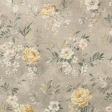 Romantic Garden Beige Printed Cotton Canvas - Ribes y Casals