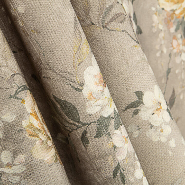 Romantic Garden Beige Printed Cotton Canvas - Ribes y Casals