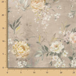 Romantic Garden Beige Printed Cotton Canvas - Ribes y Casals