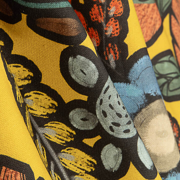 Yellow Bohemian Jungle Printed Cotton Canvas - Ribes y Casals