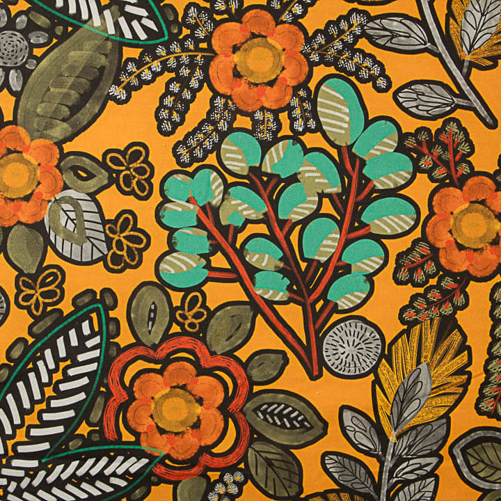 Orange Bohemian Jungle Printed Cotton Canvas - Ribes y Casals