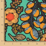 Turquoise Bohemian Jungle Printed Cotton Canvas - Ribes y Casals