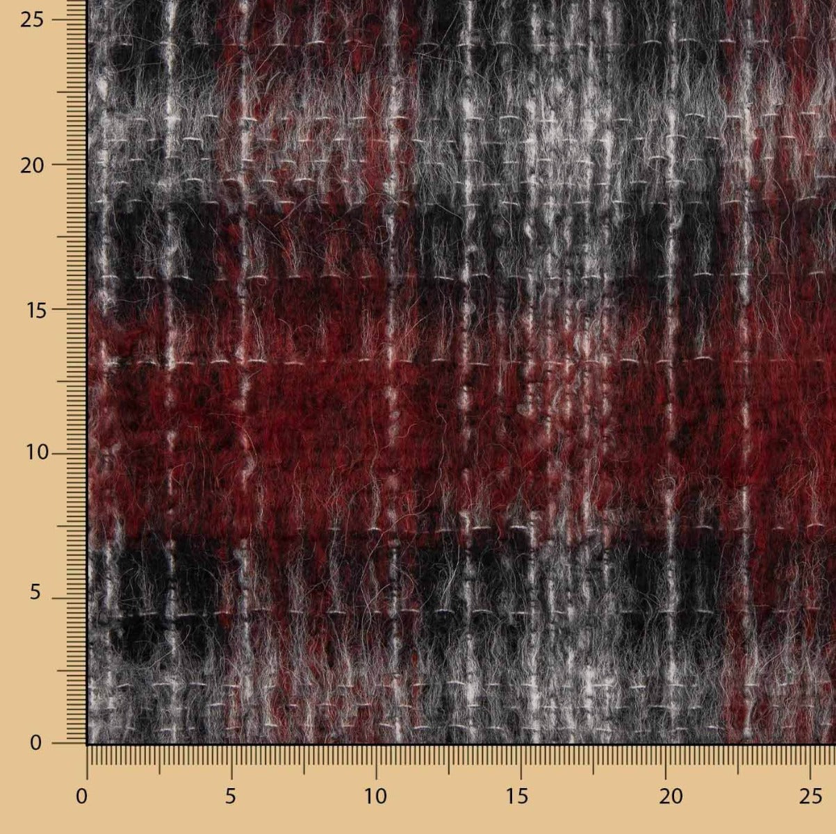 Red and Black Check Wool for Coats - Ribes y Casals