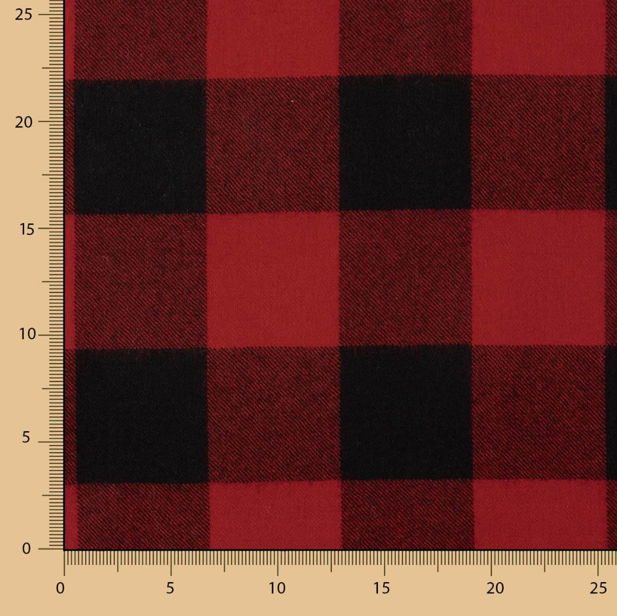 Red and Black Checkered Wool Fabric - Ribes y Casals