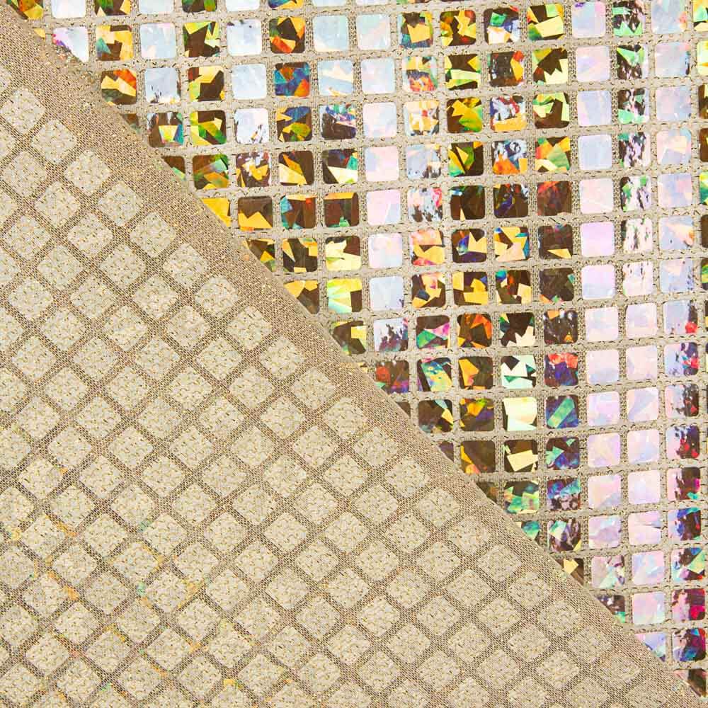 Retal Lentejuela Holograph Cuadrado Oro 195x100 cm - Ribes y Casals